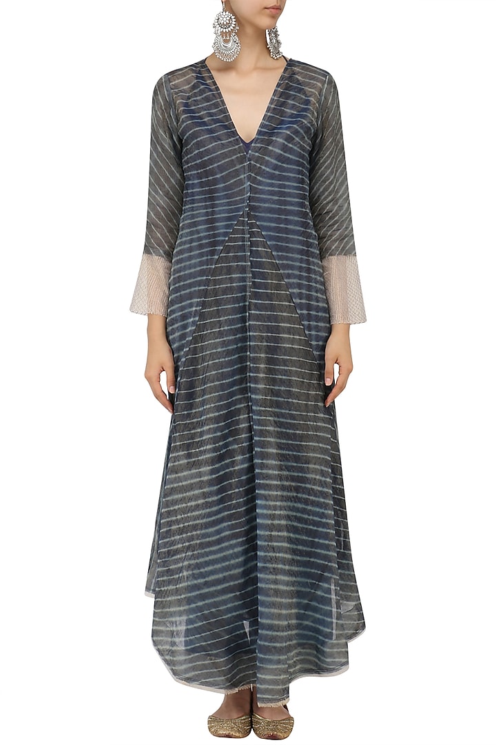 Indigo leheria linen dress available only at Pernia's Pop Up Shop.