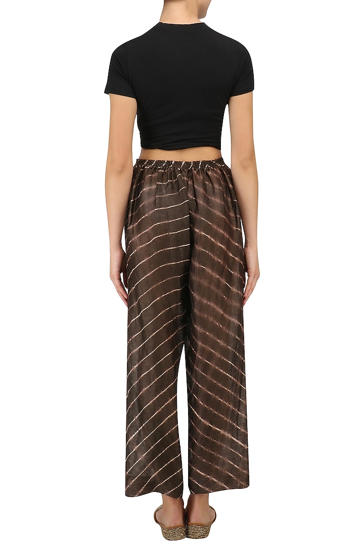 Chocolate brown leheria print culottes available only at Pernia's Pop Up Shop.