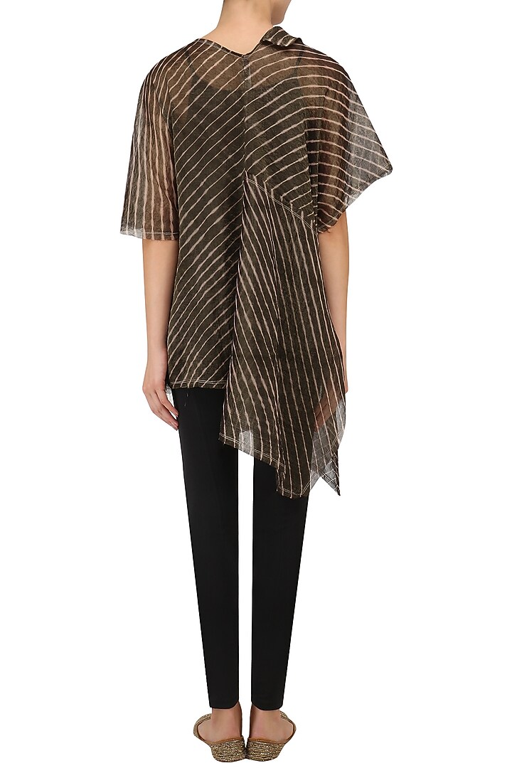 Chocolate brown leheria poncho top available only at Pernia's Pop Up Shop.