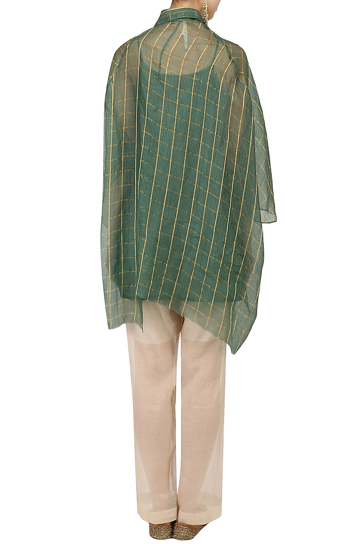 Teal oversized block printed shirt available only at Pernia's Pop Up Shop.