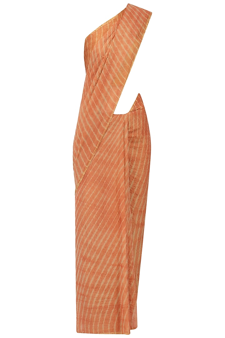Rust leheria tissue saree available only at Pernia's Pop Up Shop.
