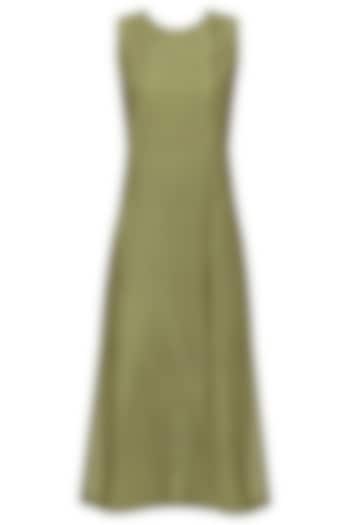 Olive green zari stitch lines tunic available only at Pernia's Pop Up Shop.