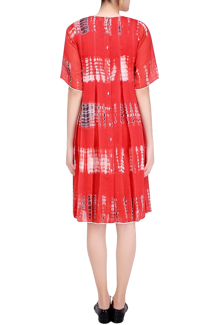 Red, ecru and dark grey tye an dye dress available only at Pernia's Pop Up Shop.
