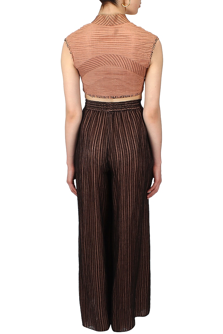 Blush and black striped palazzo pants available only at Pernia's Pop Up Shop.