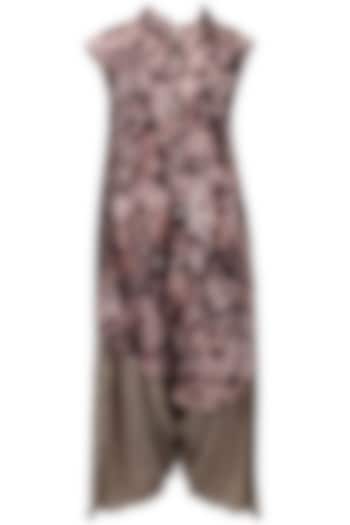 Blush and black printed asymmetric shirt available only at Pernia's Pop Up Shop.