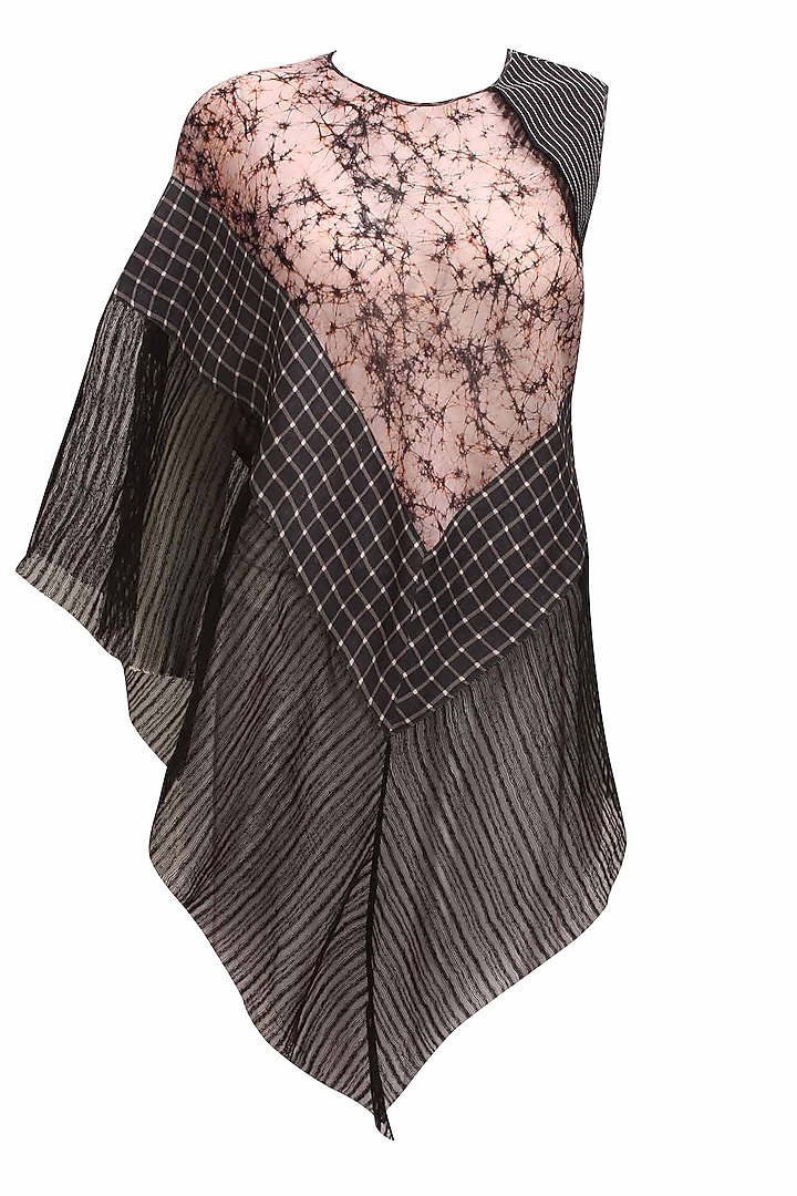 Blush and black digital printed one shoulder top available only at Pernia's Pop Up Shop.
