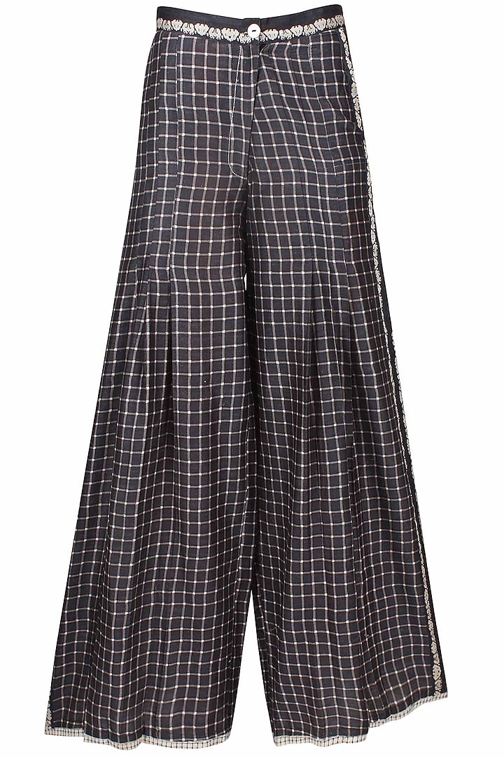Grey batik printed palazzo pants available only at Pernia's Pop Up Shop.