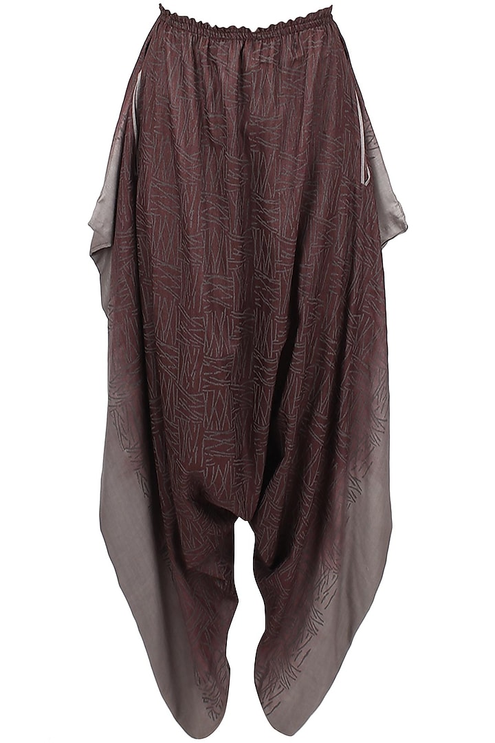 Wine and grey ombre salwar pants by Urvashi Kaur