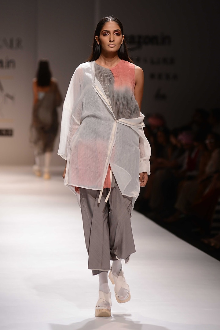 Grey Cotton Culottes by Urvashi Kaur
