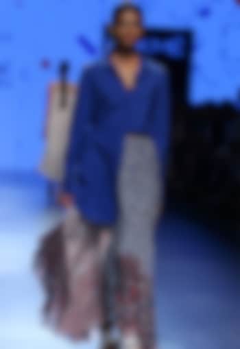 Blue khadi shirt available only at Pernia's Pop Up Shop.