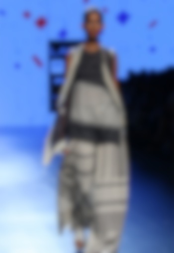 Black and ecru khadi top available only at Pernia's Pop Up Shop.