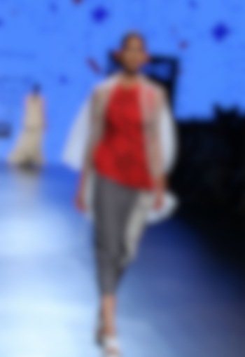 Red self printed top available only at Pernia's Pop Up Shop.