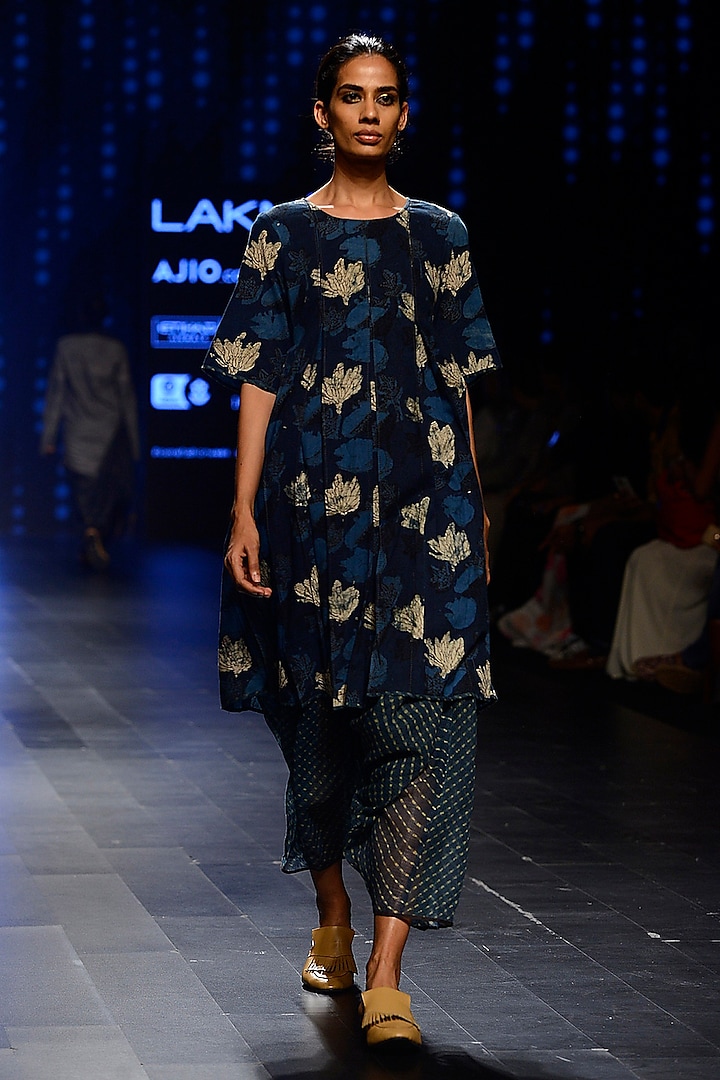 Indigo Blue Leheriya Dye Salwar/ Pants by Urvashi Kaur