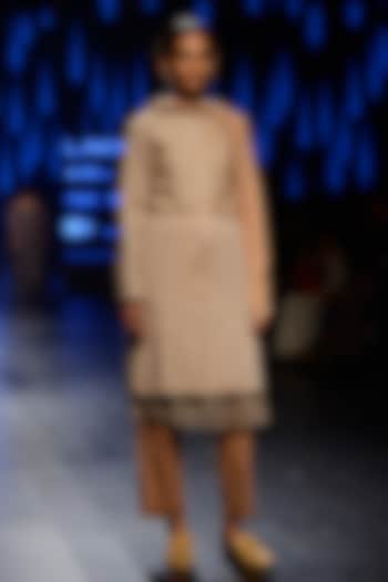 Peach woven striped tunic available only at Pernia's Pop Up Shop.