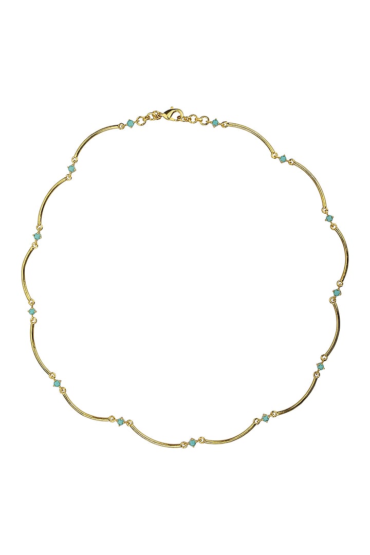 Gold Plated Turquoise Necklace In Recycled Sterling Silver by Unbent Jewellery