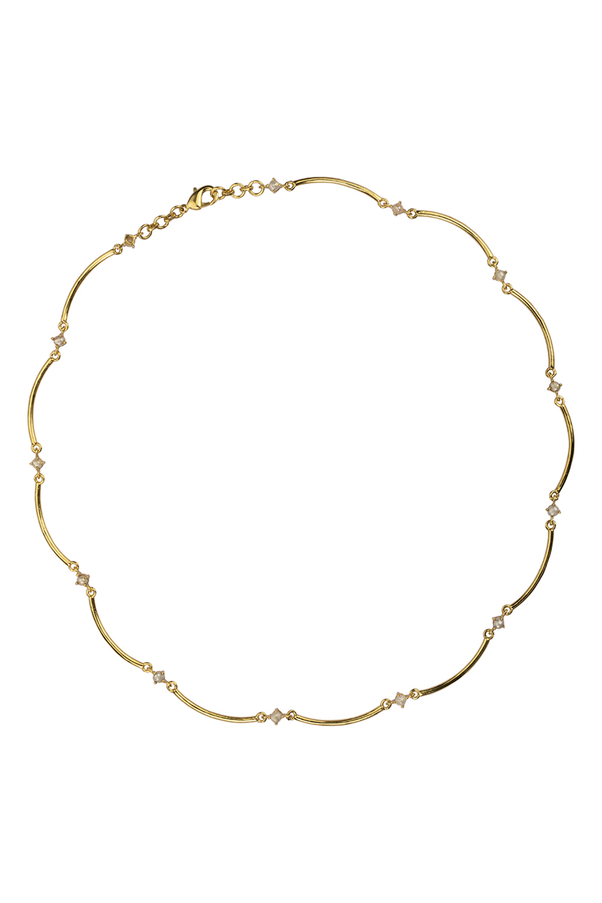 Gold Plated Freshwater Pearl Necklace In Recycled Sterling Silver by Unbent Jewellery