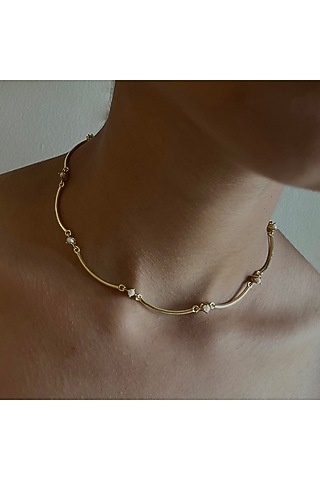 Gold Plated Freshwater Pearl Necklace In Recycled Sterling Silver by Unbent Jewellery