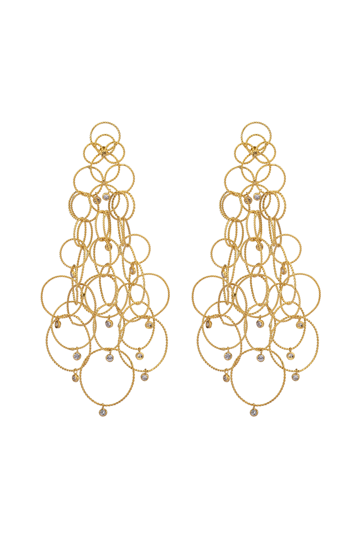 Gold Plated Dangler Earrings In Recycled Sterling Silver by Unbent Jewellery