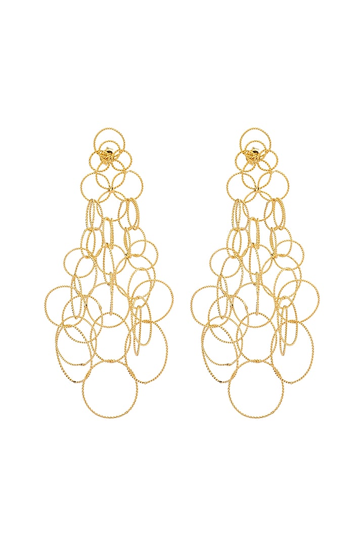 Gold Plated Dangler Earrings In Recycled Sterling Silver by Unbent Jewellery