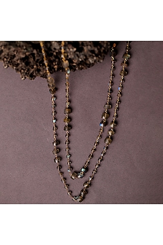 Grey Labradorite Beaded Necklace In Recycled Sterling Silver by Unbent Jewellery