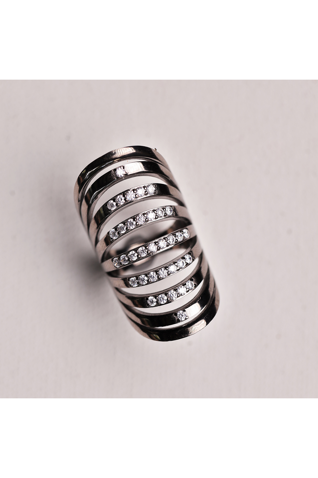 Ruthenium Finish Ring In Recycled Sterling Silver by Unbent Jewellery