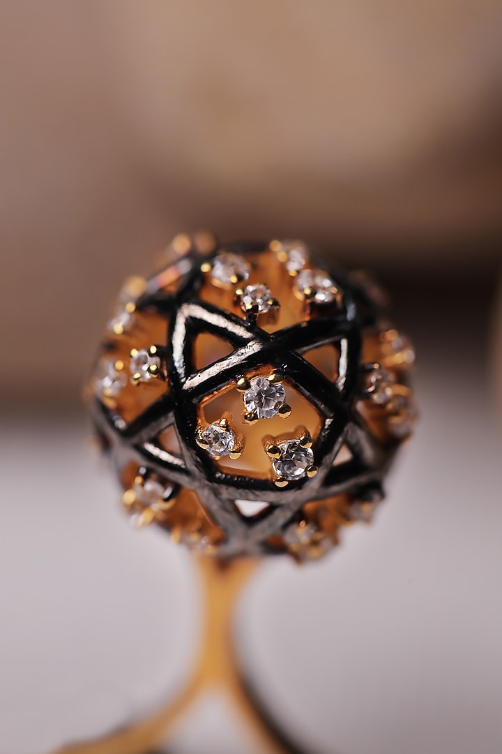 Gold Plated & Ruthenium Finish Ring In Recycled Sterling Silver by Unbent Jewellery at Pernia's Pop Up Shop