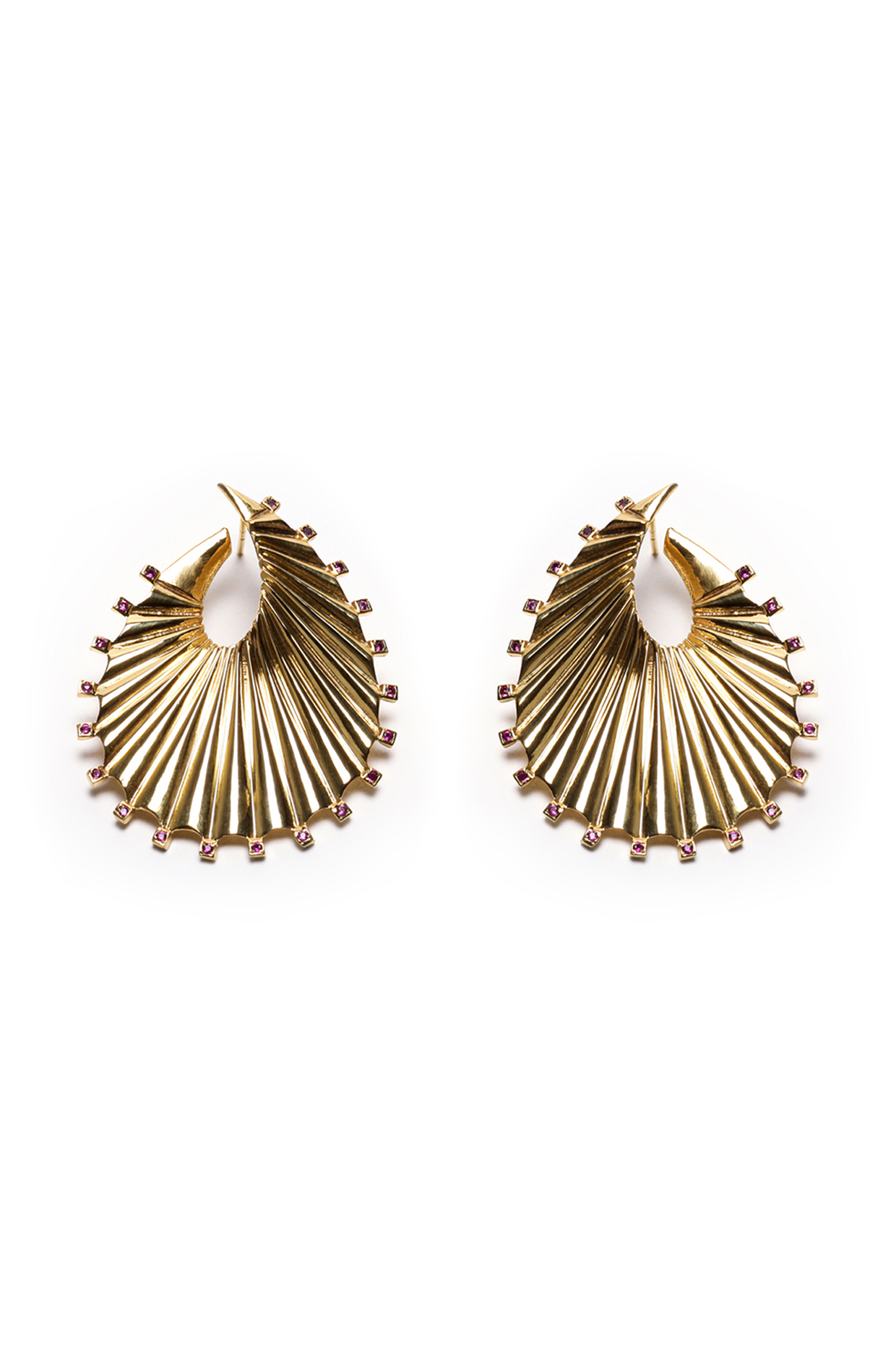 Gold Plated Cubic Zirconia Stud Earrings by Unbent Jewellery
