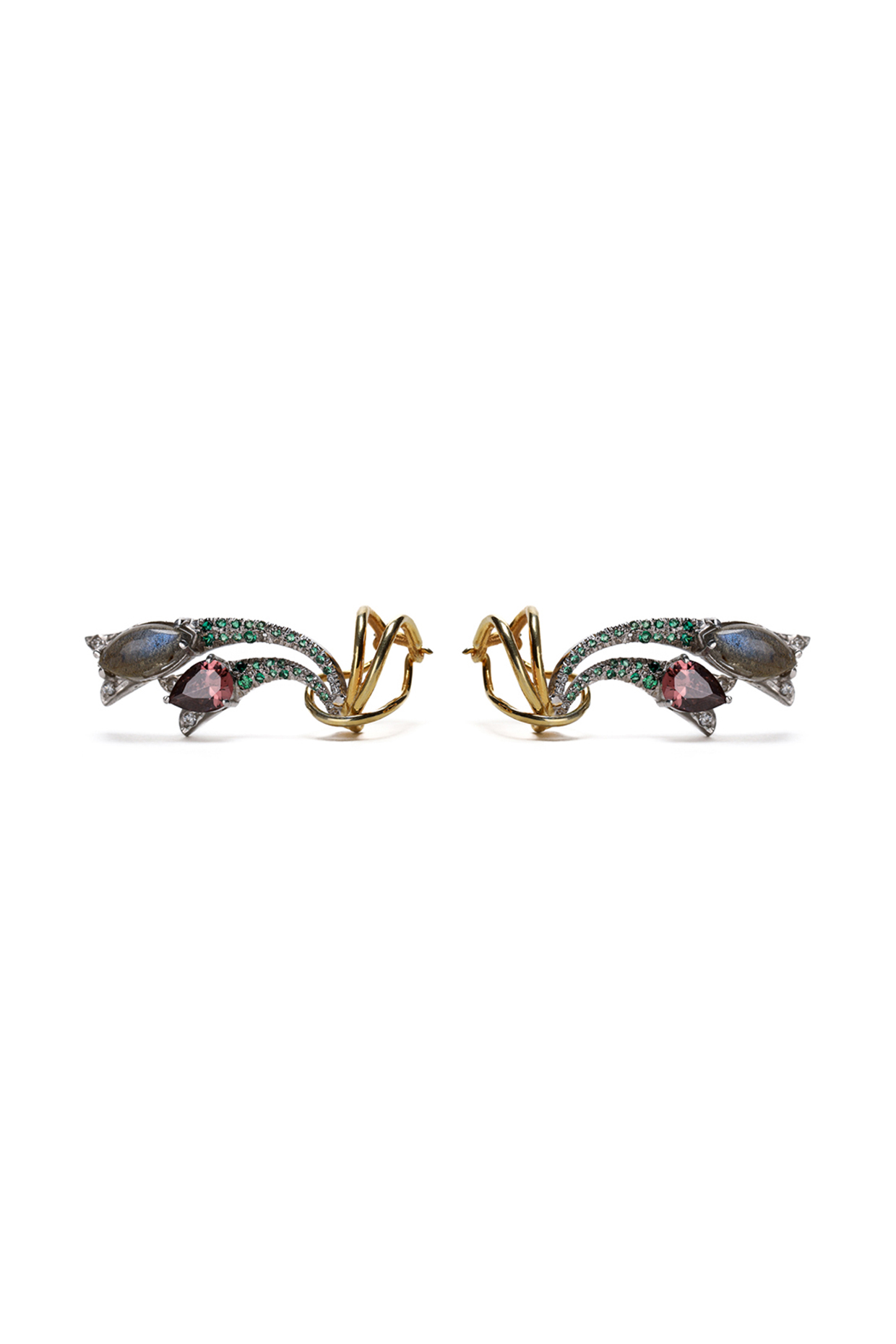 White Gold Plated Cubic Zirconia Earrings In Sterling Silver by Unbent Jewellery