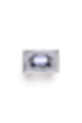 White Gold Plated Tanzanite Hydro Quartz Ring In Sterling Silver by Unbent Jewellery