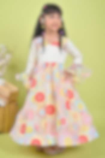 Multi-Colored Organza Printed Dress For Girls by UNIQ RIYO CREATION at Pernia's Pop Up Shop