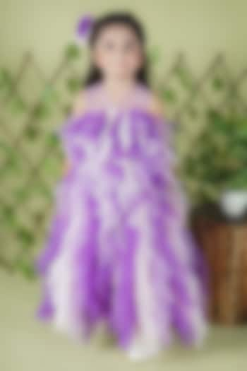 Purple Net Gown For Girls by UNIQ RIYO CREATION at Pernia's Pop Up Shop