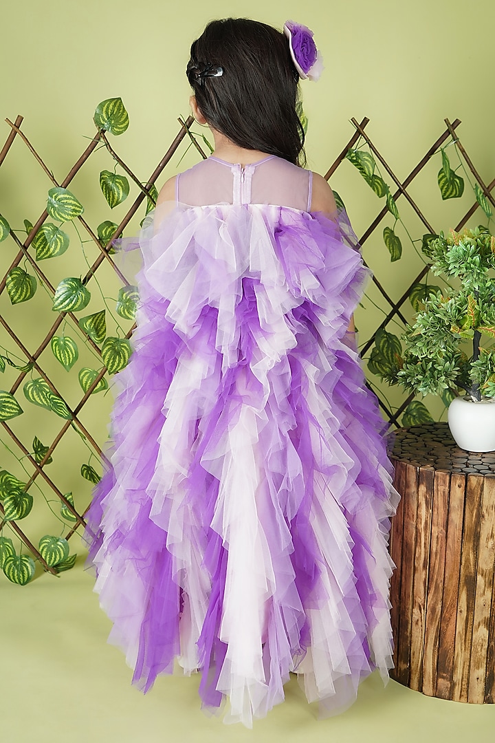 Purple Net Gown For Girls by UNIQ RIYO CREATION at Pernia's Pop Up Shop