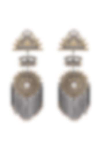 Gold & Silver Finish Semi Precious Stones Earrings by Unniyarcha