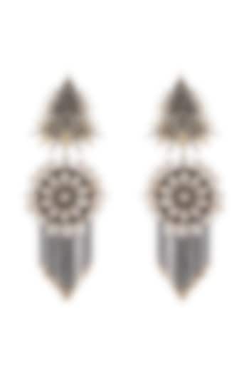 Gold & Silver Finish Pearls Earrings by Unniyarcha