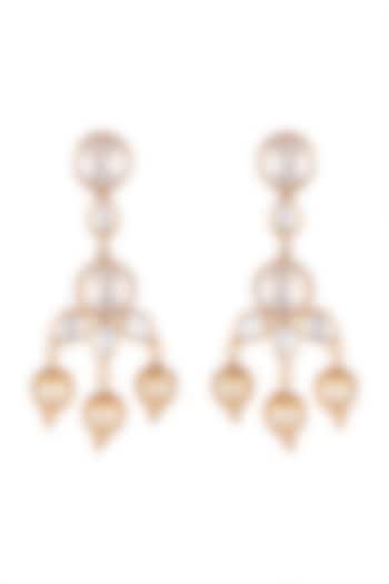 Gold Plated Kundan & Pearl Earrings by Unniyarcha