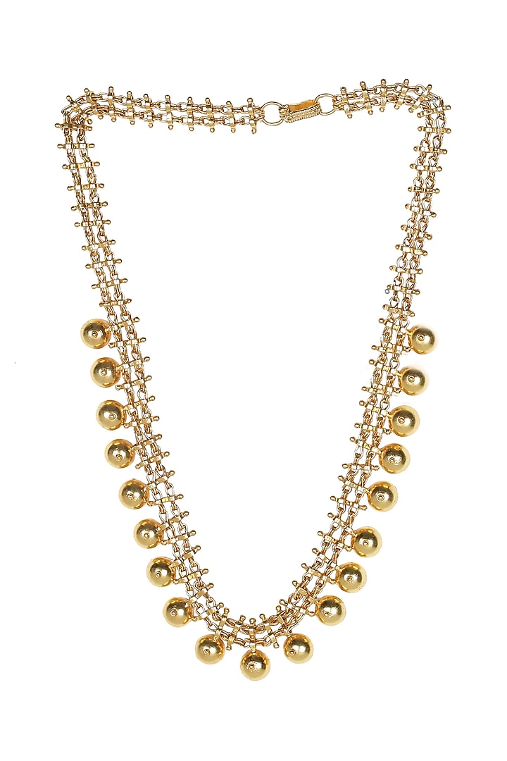Gold Plated Chain Necklace by Unniyarcha