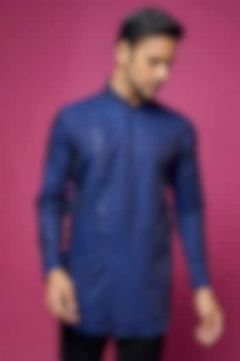 Blue Cotton Shirt by Rohit Gandhi & Rahul Khanna Men