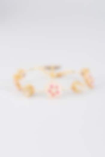 Gold Finish Kundan Polki Meenakari Bangle by Nyela at Pernia's Pop Up Shop