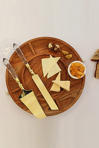 Gold Glam Metal Dessert Knife Set by IZZHAAR