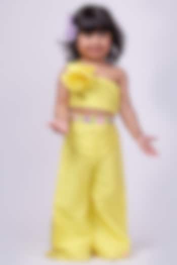 Yellow Silk Co-Ord Set For Girls by PiccoRicco at Pernia's Pop Up Shop