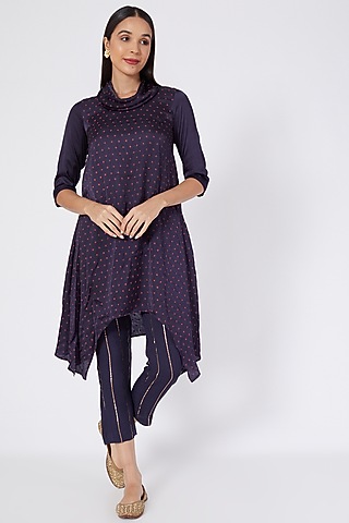 Blue Digital Printed Kurta Set by Upasana Gupta