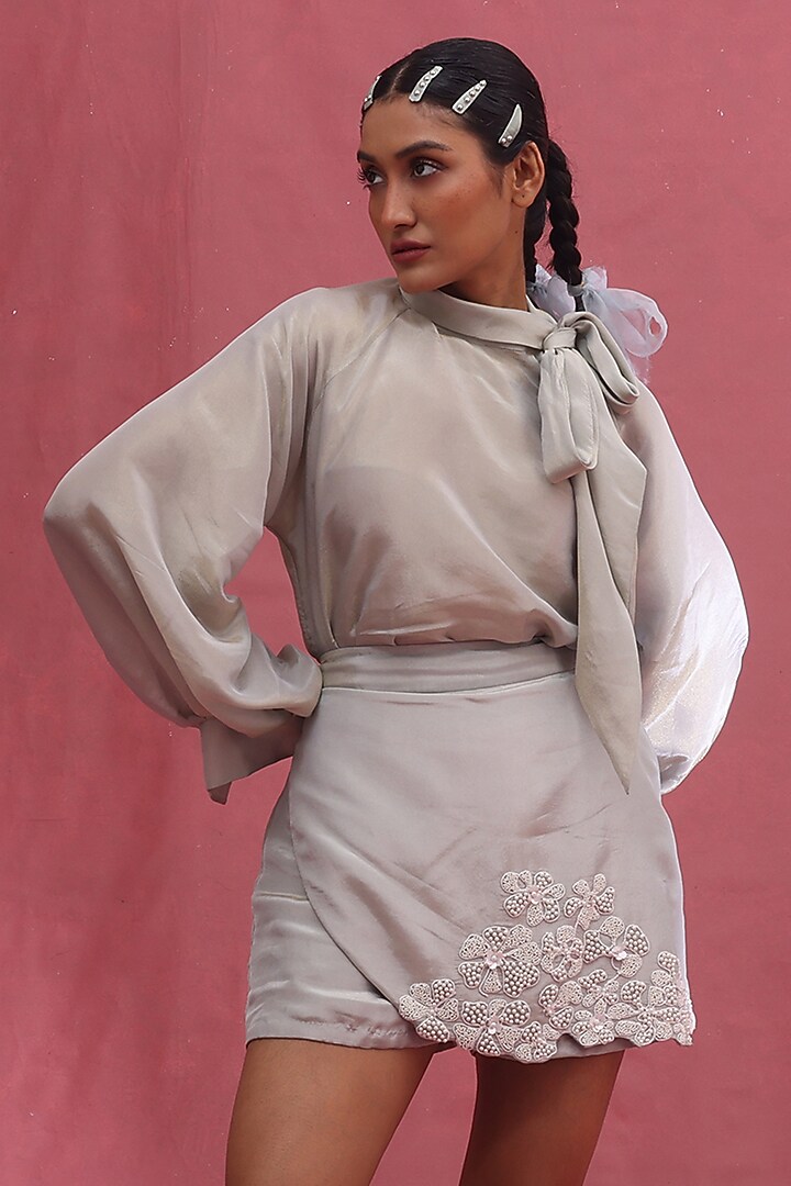 Ice Tissue Embroidered Co-Ord Set by URMIL at Pernia's Pop Up Shop