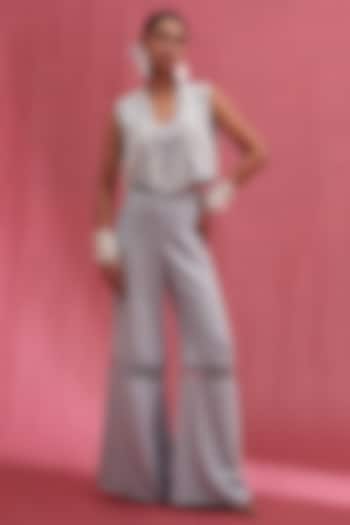 Ice-Colored Khadi Fabric Pant Set by URMIL at Pernia's Pop Up Shop