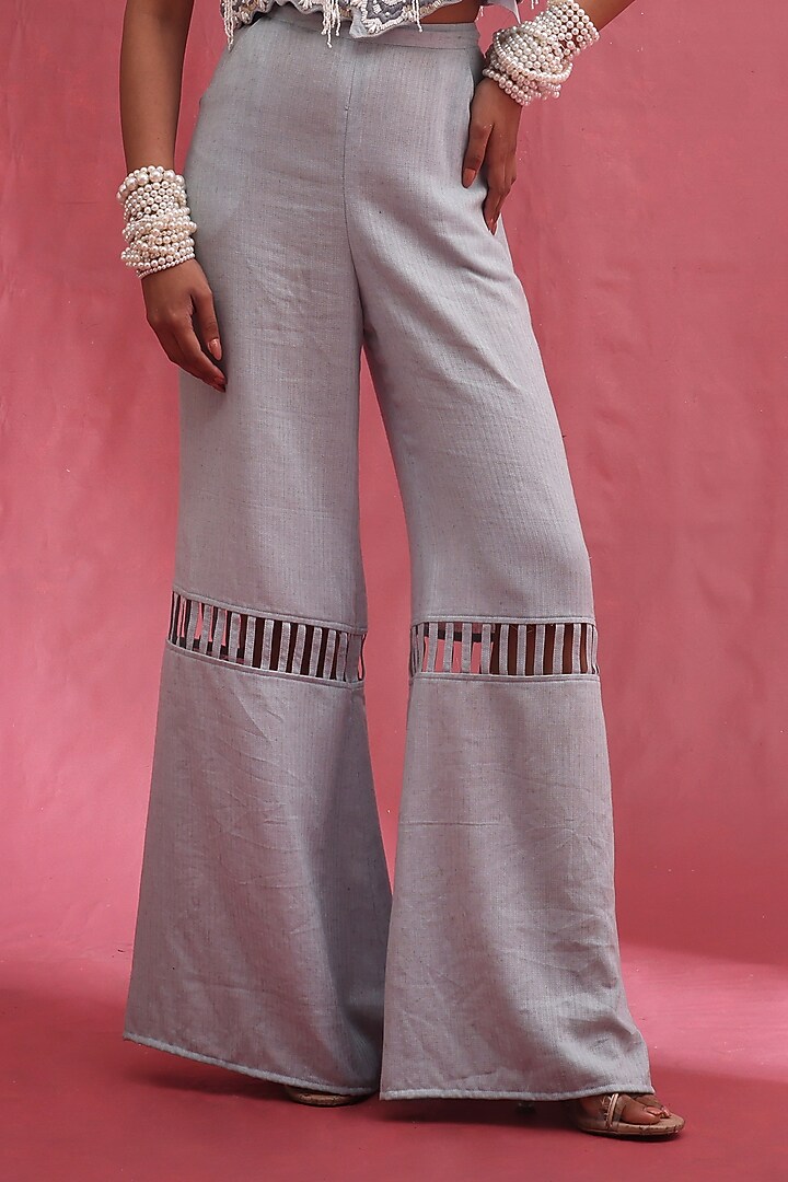 Ice-Colored Khadi Fabric Pant Set by URMIL at Pernia's Pop Up Shop
