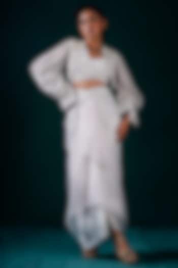 Ice-Colored Organza Hand Embroidered Skirt Set by URMIL at Pernia's Pop Up Shop