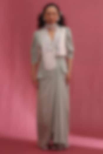 Mint Tabby & Russian Silk Skirt Set by URMIL at Pernia's Pop Up Shop
