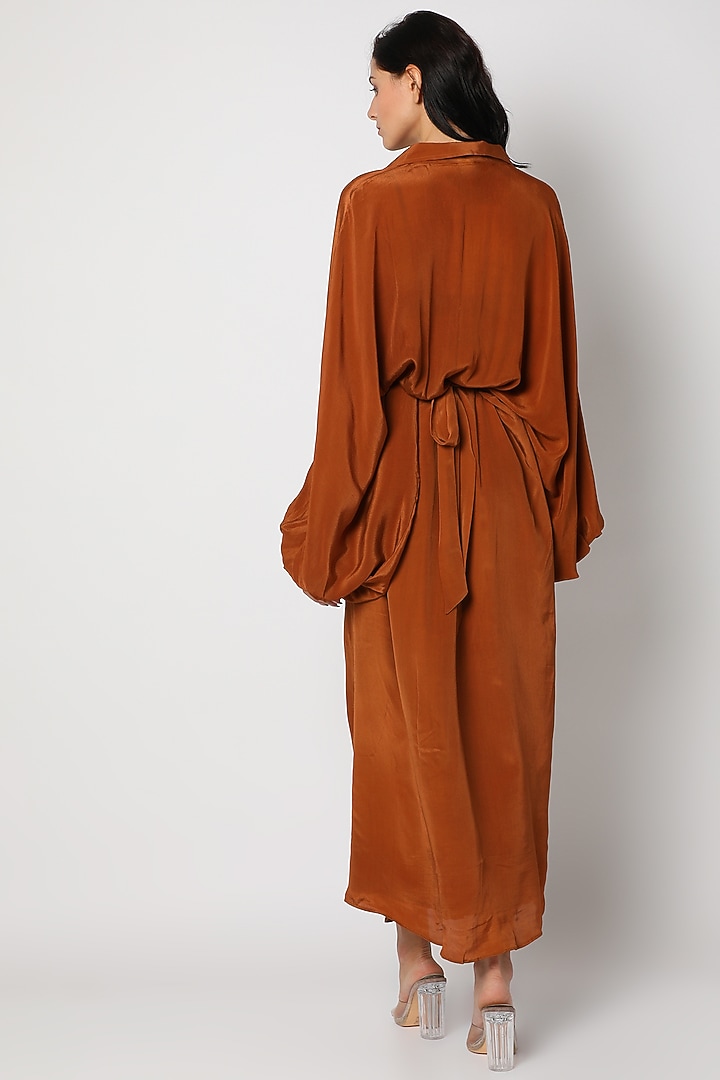 Mustard Gold Midi Slit Summer Dress by Urban Pataka at Pernia's Pop Up Shop