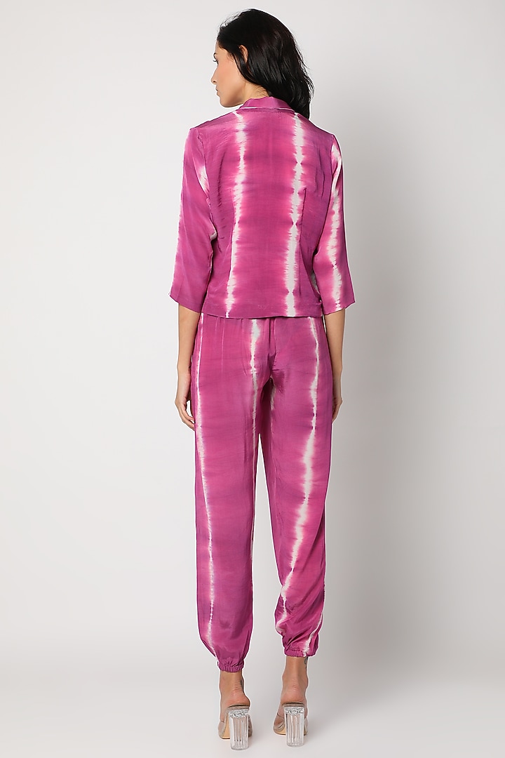 Blush Pink Printed Pant Set by Urban Pataka at Pernia's Pop Up Shop