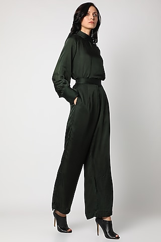 Dark Olive Green Pant Set by Urban Pataka