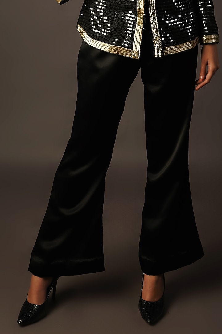 Black Resham Sequins Jacket Set by Urban Pataka at Pernia's Pop Up Shop